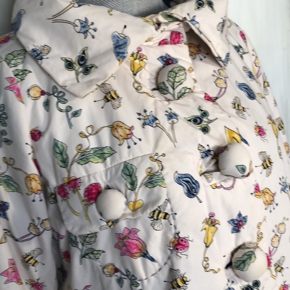 Unique Nature Novelty Print Puffy Buttons Puffer Jacket Size Medium - Picture 6 of 16